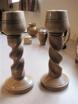 Bob Mann's highly commended pair of candlesticks